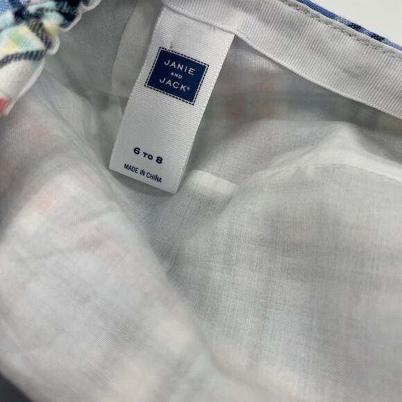 Janie and Jack Multicolor Plaid Newsboy Cap Boy's 6-8 - Picture 8 of 8